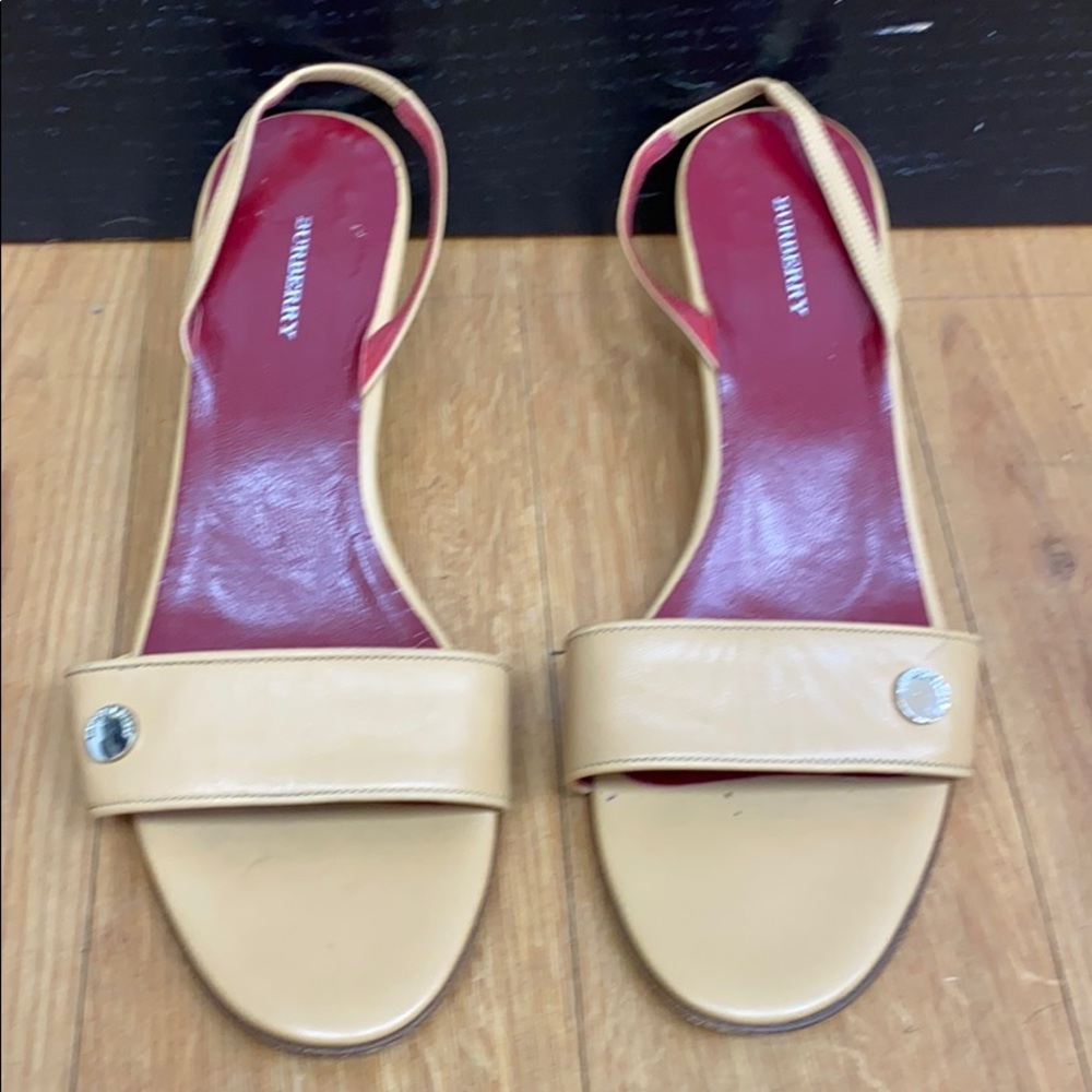 Burberry sling back leather sandal
